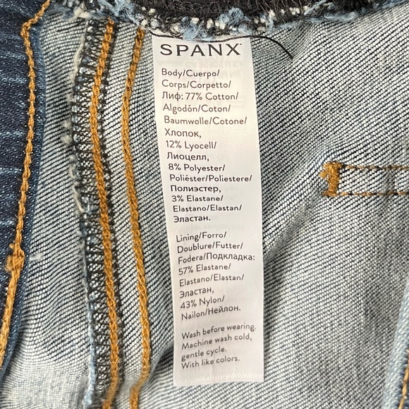 NWT SPANX | Classic Distressed Ankle Skinny Jeans in Medium Wash | Size L TALL - Picture 9 of 11